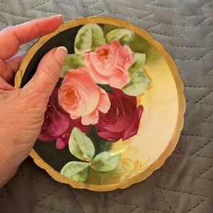 NEWPORT BELLE hand painted vintage mid century rose China plate Germany B&B